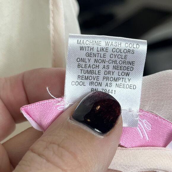 Y2K Dentelle Babydoll Lingerie Womens Large Beige Sheer Beaded Lace Fairycore - Picture 6 of 8